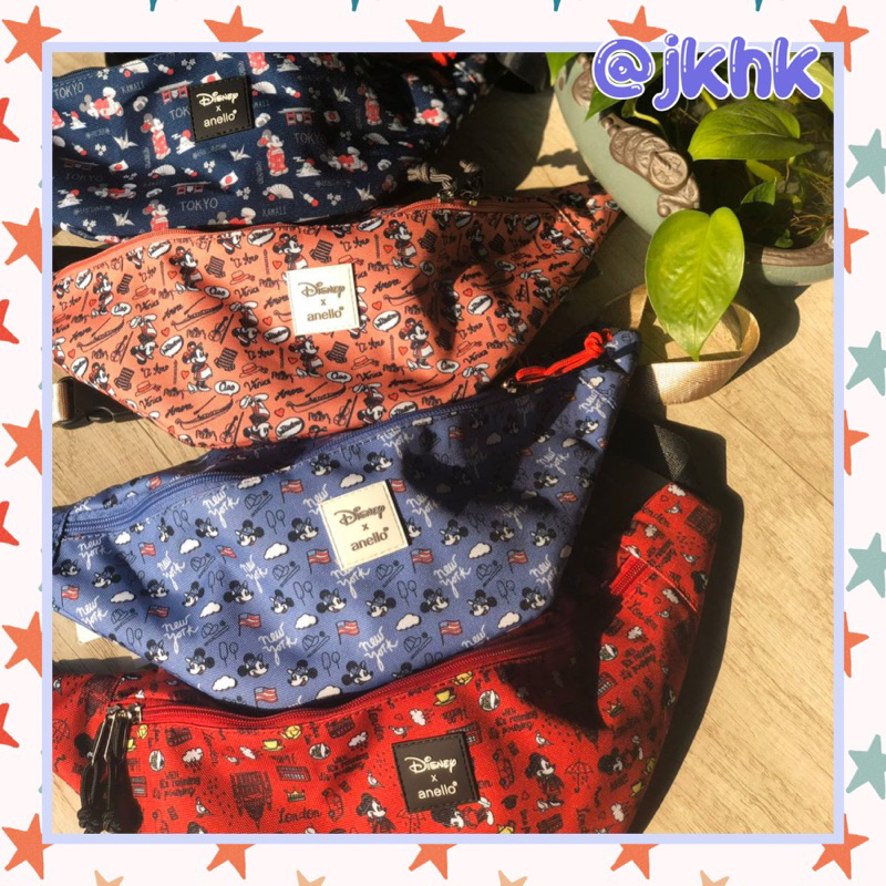 #DT-G010 : Anello x Disney go travel Waistbag Mickey คาดอก คาดเอว