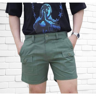 กางเกงขาสั้นวินเทจ มี  6 กระเป๋า ความยาว 14 นิ้ว กางเกงขาสั้…