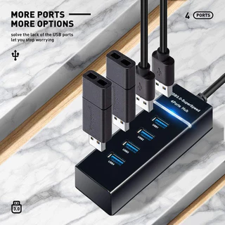 USB ความเร็วสูง 4 พอร์ตฮับ USB 3.0 USB HUB Adapter สำหรับ PC แล็ปท็อปอุปกรณ์เสริมคอมพิวเตอร์