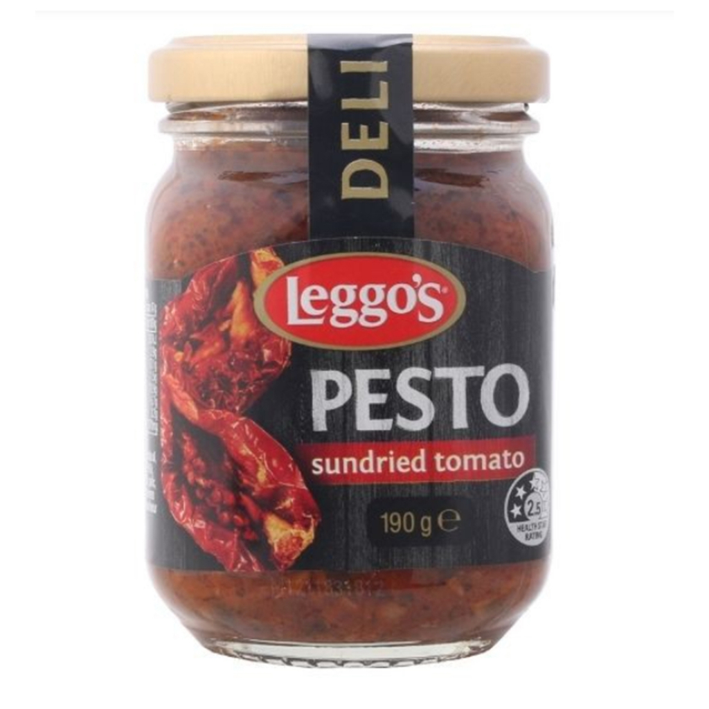 Leggo's Pesto Sun Dried Tomato Sauce 190g.เลกโกส์เพสโต้ซอสมะเขือเทศอบแห้ง 190กรัม ซอสคลุกพาสต้า  วัต