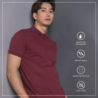 ARROW POLO SHIRT DRY TECH  ทรง Smart Fit  PIQUE สีแดงเลือดหมู MPBM811-WI