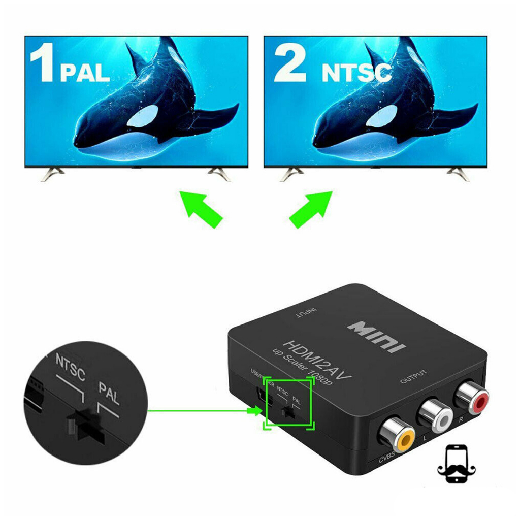 HDMI to AV Converter (1080P) แปลงสัญญาณภาพและเสียงจาก HDMI เป็น AV（HDMI2AV） #A-052