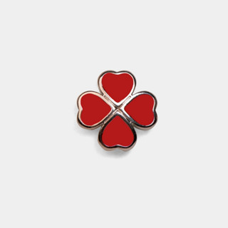 Craft Red Clover Brooch-เข็มกลัดใบโคลเวอร์สีแดง