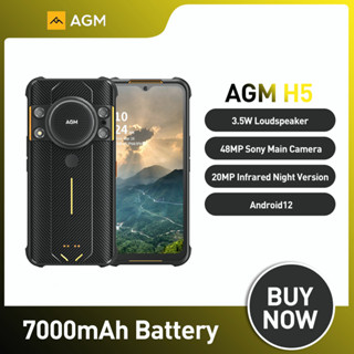 AGM H5 Android12 Rugged Smartphone 7000MAH  IP68/IP69K Cell Phone 3.5W Loud Speaker Night Vision Unlock Phones