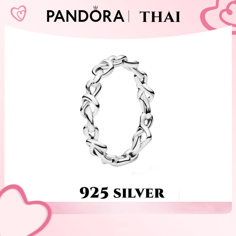 [ส่งจากกรุงเทพ]Pandora แหวน เงิน925 แหวนแฟชั่น Knotted heart ring เครื่องประดับแฟชั่น ของแท้ 100%