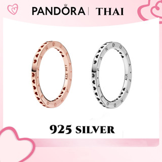 [ส่งจากกรุงเทพ]P แหวน เงิน925 แหวนแฟชั่น Pandora logo love ring เครื่องประดับแฟชั่น ของแท้ 100%