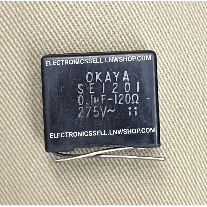 0.1UF-120R 275V รุ่น SE1201 0.1UF+120R คาปาซิเตอร์ 0.1UF-120 ohm ยี่ห้อ OKAYA CAPACITOR 0.1UF+120 oh