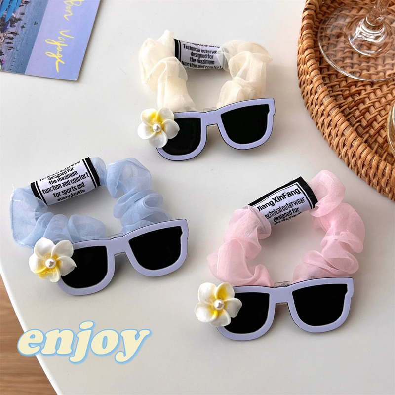 Cute 084 ยางมัดผม ยางรัดผม หนังยางแว่นตาสุดเก๋