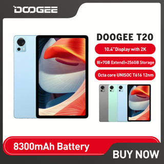 Doogee T20 แท็บเล็ต 10.4 นิ้ว 2K Tüv Certified Display 8Gb+256Gb Octa Core Widevine L1 ลําโพง Hi-Res สี่ตัว 8300Mah