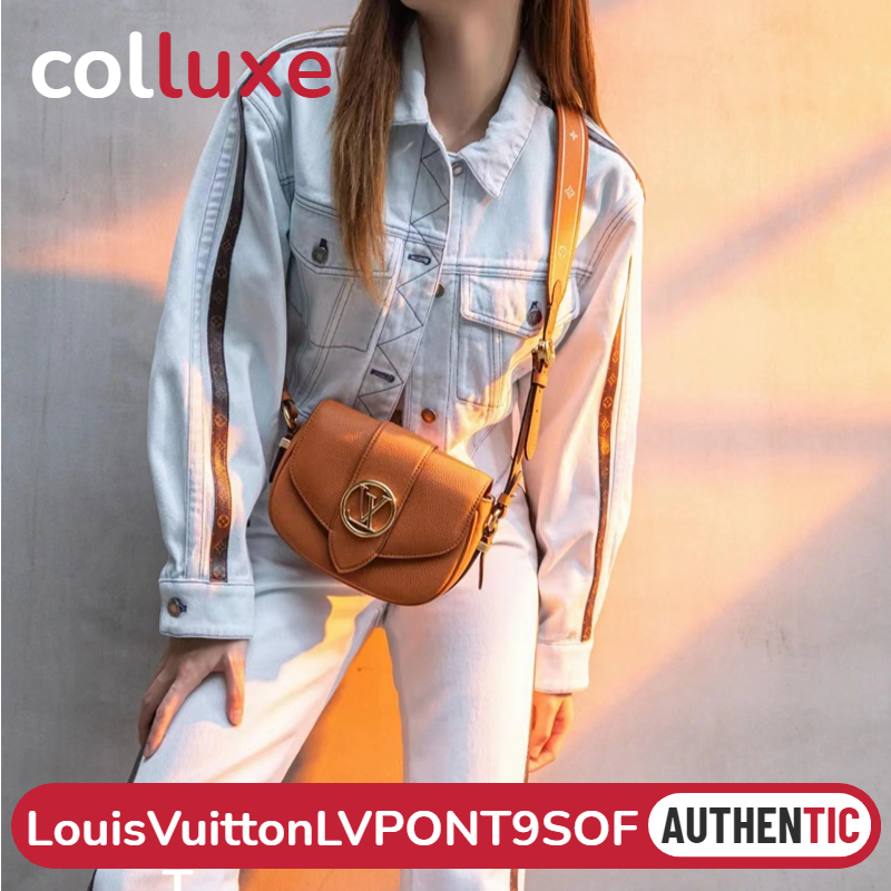 👜หลุยส์วิตตอง Louis Vuitton LV PONT 9 SOFT สุภาพสตรี/กระเป๋าสะพายไหล่/กระเป๋าร่อซู้ล