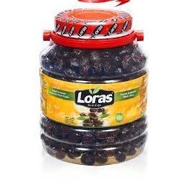 Loras Black olives 2kg Turkish Gemlik sele type dry cured gemlik sele olives 699 baht