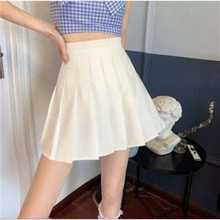 มีชับใน กระโปรงสั้น  กระโปรงเทนนิสเอวสูง skirt สีพื้น กระโปรงสั้นเหนือเข่า (Brand New, S size)