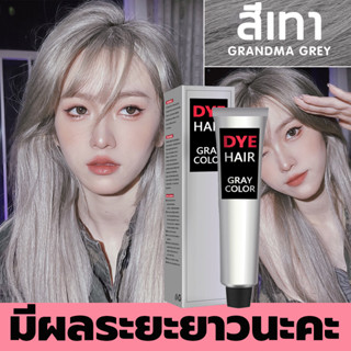 【ร้านทำผมแนะนำ】DYEHAIR ครีมย้อมผมสีเทา 100ml ครีมย้อมผม ยาย้อมผม ไม่ทำลายเส้น สีเทาเงิน มีสไตล์ สูตรอ่อนโยน ผสมโสมเกาหลี