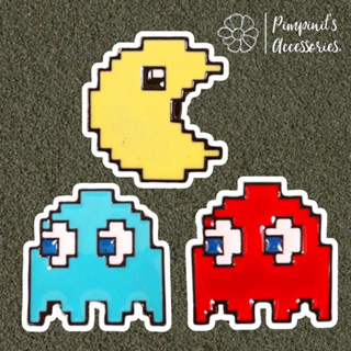 ʕ •ᴥ•ʔ ✿ พร้อมส่ง : เข็มกลัดเซ็ทตัวละครจากเกมส์แพ็ก-แมน | PAC-MAN Video Game Enamel Brooch Pin Set.