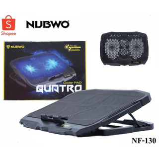 Nubwo พัดลมโน๊ตบุ๊ค พัดลมรองโน๊ตบุ๊ค 4ใบพัด ปรับระดับความสูงได้ Cooler pad Quatro NF-130ประกันศูนย์ 1ปี