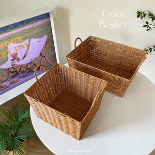 [ลด15% โค้ด"2ZNSQW”] Cozy Basket ตะกร้าสาน ตะกร้ามินิมอล ตะกร้าใส่ของ