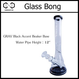 บ้องแก้ว แจกันแก้ว GRAV Black Accent Beaker Base Water Pipe แจกันแก้ว 12 นิ้ว GR89