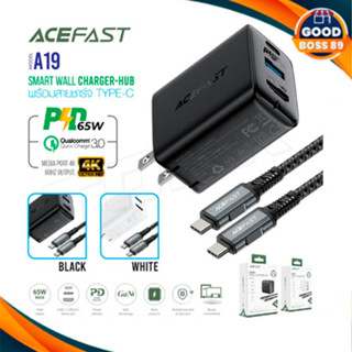 Acefast รุ่น A19 หัวชาร์จ ชาร์จเร็ว Smart Wall Charger-Hub A19 GaN PD65W US