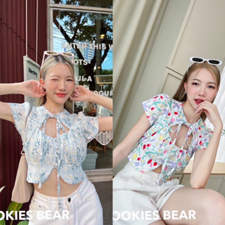 🥨cookies bear แขนสั้นทรงใหม่ ผูกคอเว้าช่วงอก 🔥new🔥