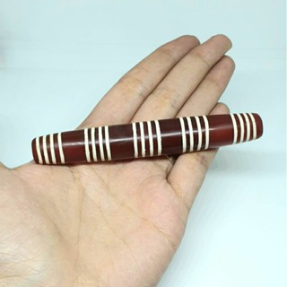 จี้หิน dzi อาเกตแท้ หินทิเบต ลายแถบเส้น เครื่องรางสะสมโบราณ Genuine Antique Tibetan Dzi Stripes Agate Old Bead Amulet