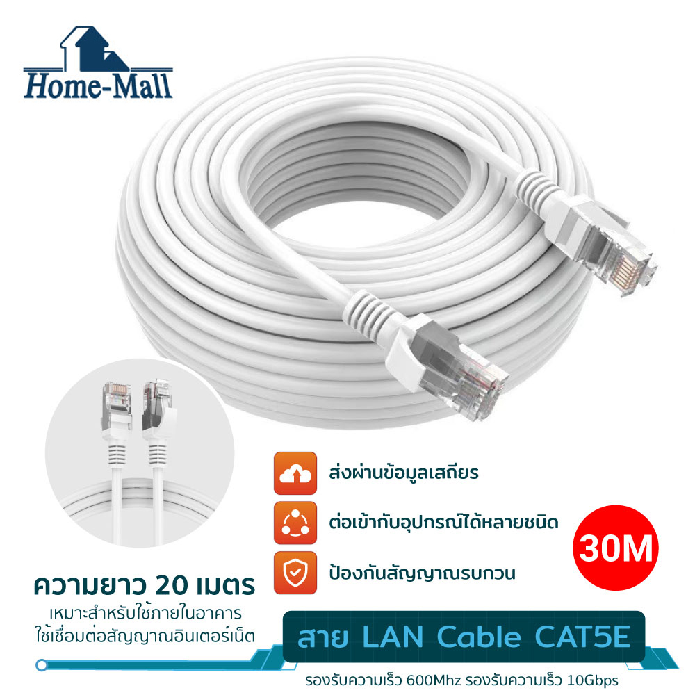 สายแลน เข้าหัวสำเร็จรูป 30เมตร Lan Cable  30mสายแลนเน็ต Ethernet Cable สายแลน สายอีเธอร์เน็ต
