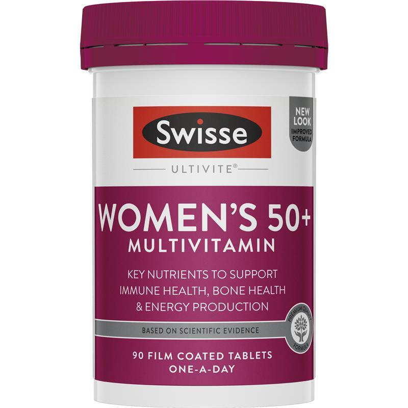 Swisse Women's Ultivite 50 Multivitamin 90 Tablets วิตามินสตรี อายุ 50 ปีขึ้นไป ออสเตรเลีย 90 แคปซูล