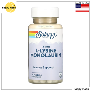 Solaray, L-Lysine Monolaurin 1:1 Ratio, 60 Vegetarian Capsules