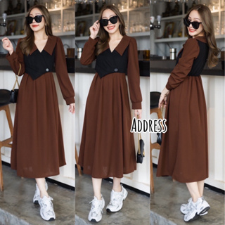 🌈🌿🌸🌺🌼🤎🧡🇰🇷 Cotton Patch Black Long Sleeve Maxi Dress