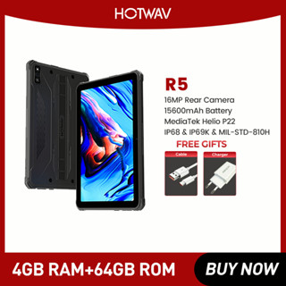 HOTWAV R5 Rugged Tablet 15600mAh Android 12 10.1 Inch HD+ Pad 4GB 64GB Octa Core 16MP Dual SIM GPS Global Version Tablets PC