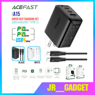 ACEFAST รุ่น A15 หัวชาร์จ แถมสาย ปลั๊กชาร์จ อะแดปเตอร์ ชาร์จเร็ว PD65W 1ช่องยูเอสบี 2ช่องไทป์ซี Fast Charge Wall Charger