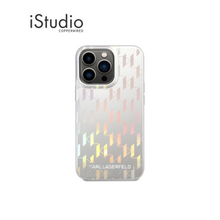 KARL LAGERFELD เคส Monogram Iridescent สำหรับ iPhone 14 ทุกรุ่น สี Silver l iStudio By Copperwired