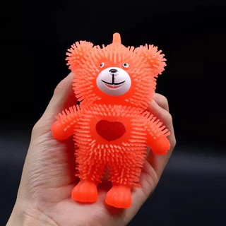 ตุ๊กตาหมี เฟอร์บี้ เม่น ของเล่น มีไฟ LED รูปการ์ตูน ของเล่นสําหรับเด็ก ที่บีบ ผ่อนคลายกล้ามเนื้อลูกบอลยางนุ่ม บอลเด้ง