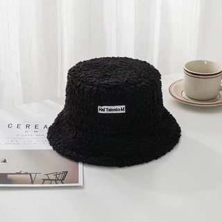*พร้อมส่งในไทย* หมวกบักเก็ต ขนฟู เฟอร์เทียม สีพื้น bucket Ins สไตล์เกาหลี ปรับขนาดได้ M2
