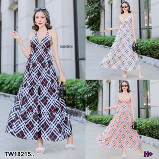 TW18215 Maxi Dress เดรสยาว แขนสกุด