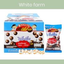 White Farm choc ball choclate ไวท์ฟาร์ม ช็อกโกแลต แคลเซียมสูง กรอบ อร่อย 1 กล่องมี 12 ซอง (1 ซอง = 17 กรัม)