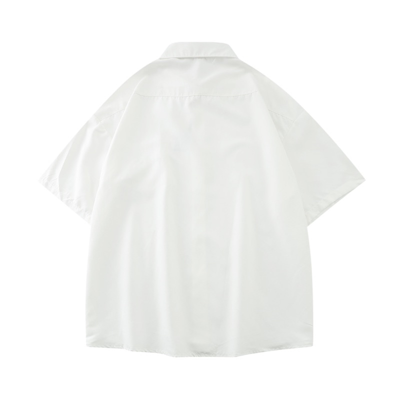 เสื้อเชิ้ตแขนสั้นแถมเข็มกลัดดอกไม้ (สีขาว/สีเหลือง) - รูปที่ 3