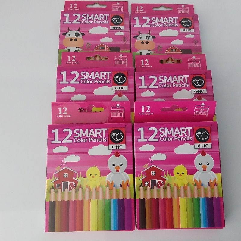 สีไม้ ดินสอสีกล่องเล็กแท่งสั้น ดินสอสีไม้  SMART 12 แท่ง (สินค้าพร้อมส่ง)