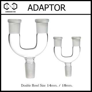 Double Bowl Adaptor 14mm. / 18mm. อแดปเตอร์ แจกันแก้ว บ้องแก้ว SA07