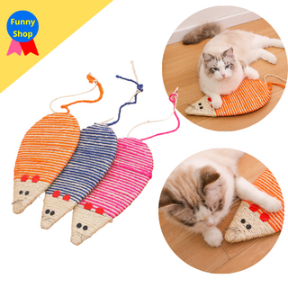 (พร้อมส่ง) หนูเชือกสีสดใส ที่ลับเล็บแมว ที่ฝนเล็บแมว  ของเล่นแมว  Cat toy Cat Scratching