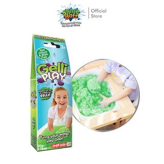 GELLI PLAY Green ผงทำเจลลี่ในอ่างน้ำขนาดกลาง ของแท้ผลิตในอังกฤษ เปลี่ยนน้ำธรรมดาเป็นเจลลี่สีสันสดใส นอนแช่ได้ ปลอดภัย