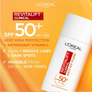 [UK Shop] ครีมกันแดด ลอรีอัล รีไวทัลลิฟท์ คลีนิกอล LOréal Revitalift Clinical SPF50+ Invisible Fluid