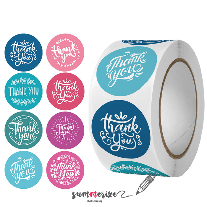 สติ๊กเกอร์ ขอบคุณ thank you sticker พาสเทล bakery packaging แพ็คเกจจิ้ง สติ๊กเกอร์วงกลม เบเกอร์รี่ ต