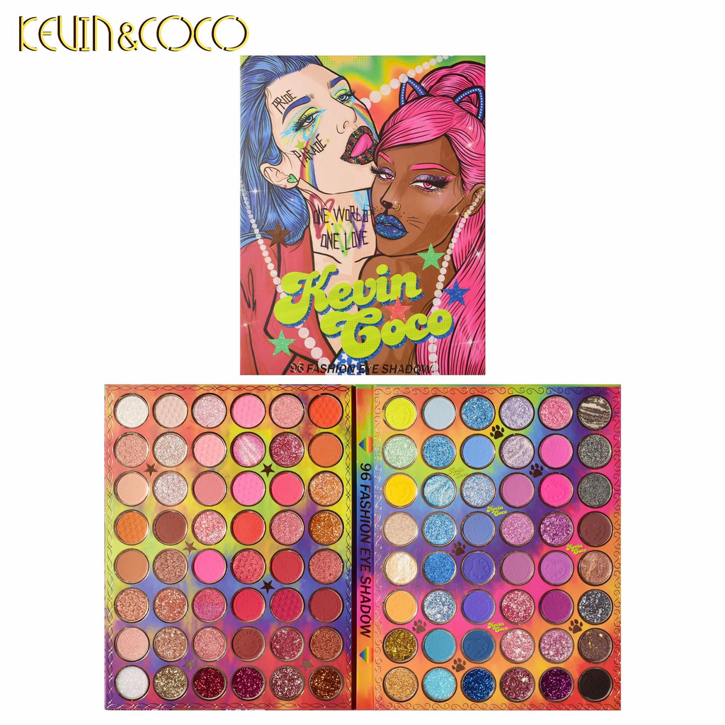 FDA”ใบรับรอง พาเลตต์​ อายแชโดว์​&บ​ลัชออ​น&ไฮไลท์​&คอนทัวร์​ KEVIN&COCO​ Eyeshadow​ 96สี เนื้อแมท เนื้อชิ​มเมอร์​ สีสวย กันน้ำ ติดทน