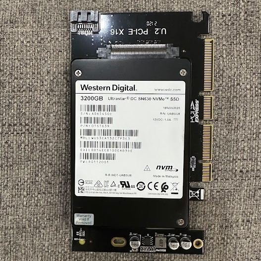 SSD WD 3.2TB U.2 NVME Enterprise Grade รับประกัน 1 ปี คุณภาพ 100% สินค้ามือสอง สำหรับ Server