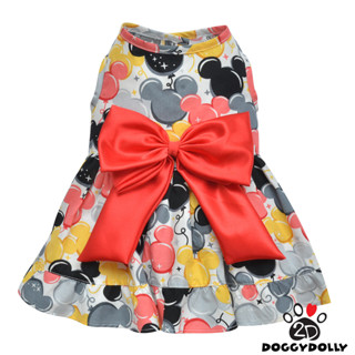 Pet clothes -Doggydolly  เสื้อผ้าแฟชั่น น้องหมาน้องแมว ชุดกระโปรง Dress แขนกุด  D674  ขนาด1-9โล