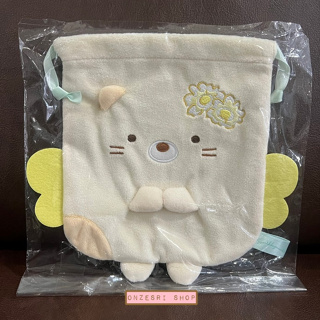 กระเป๋ารูดเชือก Sumikko Gurashi - Zassou in the Fairy Flower Garden แบบแมว Neko เป็นนางฟ้า ขนาด 19 x 17 ซม.