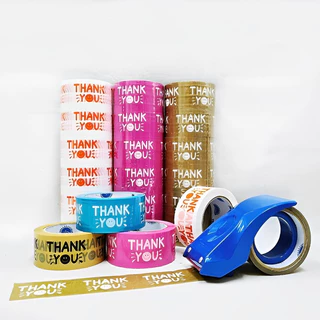 เทปกาว พิมพ์ลาย (1ม้วน) THANK YOU เทปยิ้ม กว้าง 48 mm. ยาว 20 หลา/45 หลา/100 หลา