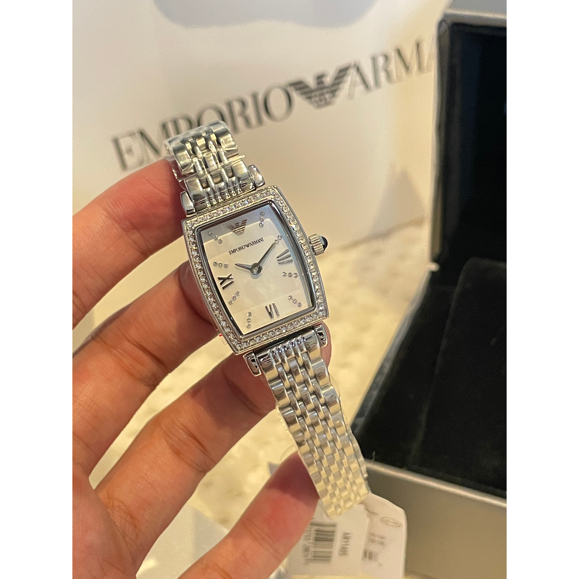 Armani woman's crystal-encrusted quartz watch AR11405 AR11406 - 26mm minimalist fashion watch