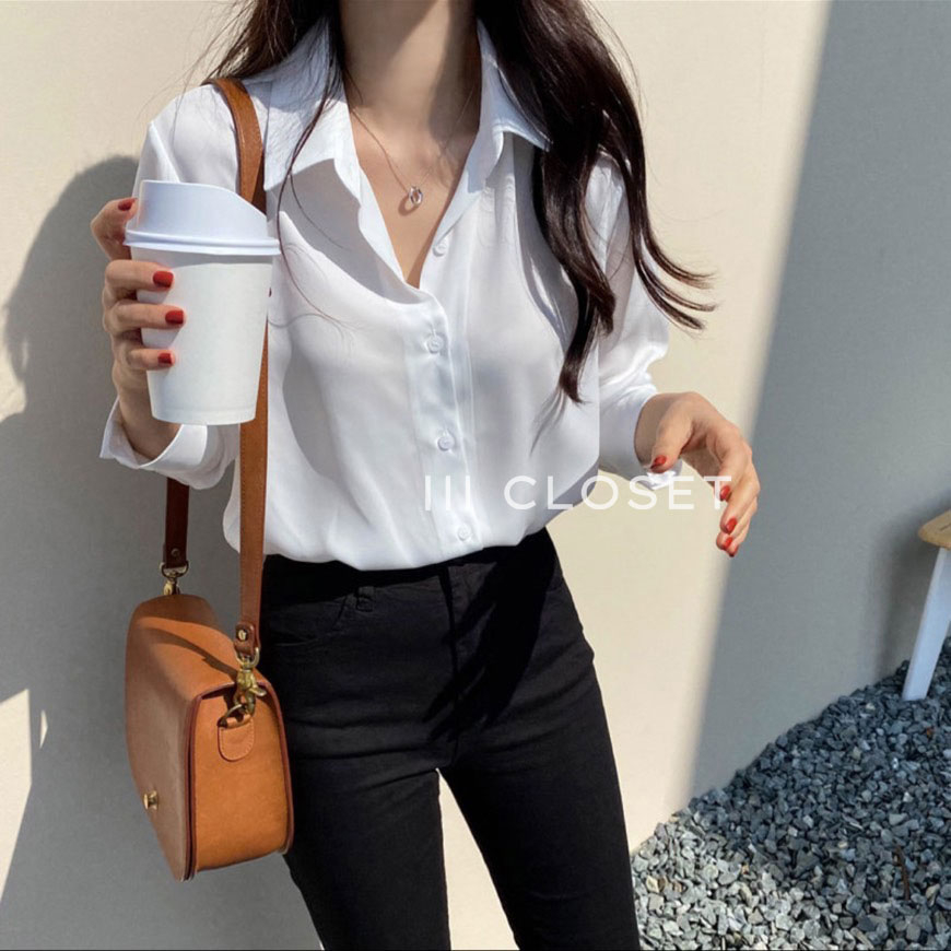 เสื้อเชิ้ต อก 34" lll Size S lll IT022 แขนยาว กระดุมหน้า รุ่นคลาสสิคตลอดกาล ผ้าไหมอิตาลี ผ้าดี สวมใส่สบาย