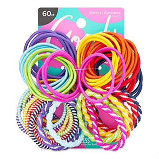 Goody ยางรัดผมพาสเทล คละสี 60 ชิ้น 09425 Girls Ouchless Assorted Elastics, 60 CT